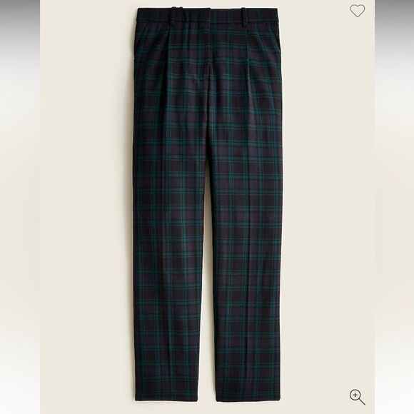 J.Crew Plaid Bi-strech wool tapered pant in Black Watch tartan nwt - Picture 1 of 11